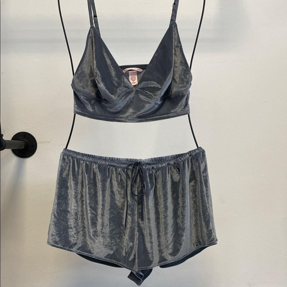 Victoria's Secret Gray Velvet Pajama Set